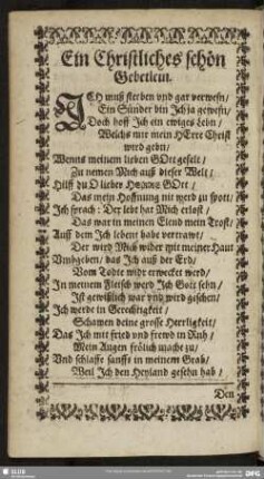 Ein Christlich schön Gebetlein