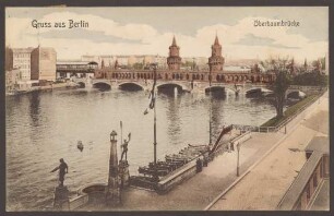Ansichtskarte Oberbaumbrücke koloriert, Gröbenufer [4/4]