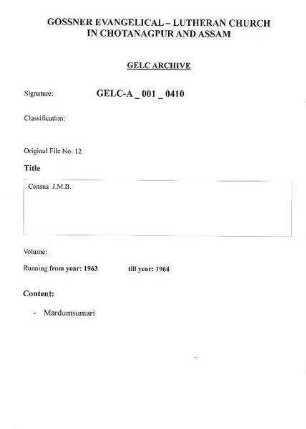 Census Report J.M.B.