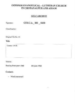 Census Report J.M.B.