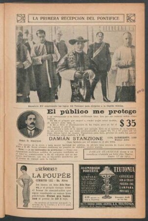 La primera recepción del pontífice - [Fotografía]