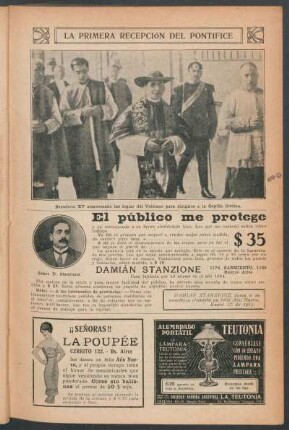 La primera recepción del pontífice - [Fotografía]