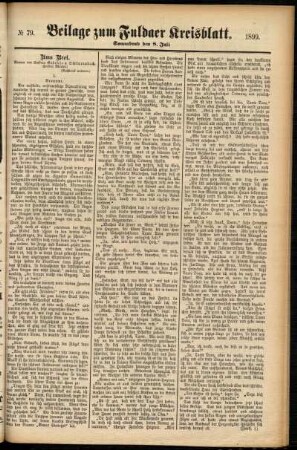 Zweite Ausgabe vom Samstag, den 08. Juli 1899.