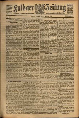 Zweite Ausgabe vom Samstag, den 13. Februar 1909.