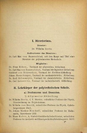 Personalstand der Königlich-Bayerischen Polytechnischen Schule zu München. 1876/77