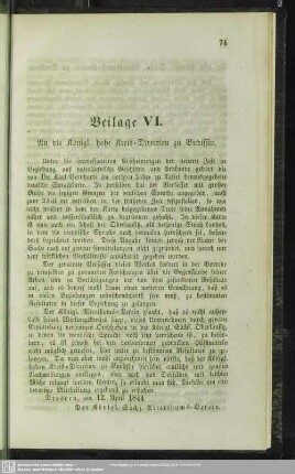 Beilage VI. An die königl. Hohe Kreis-Direction zu Budissin