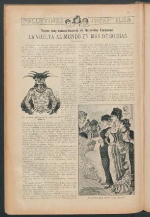 La vuelta al mundo en más de 80 días - (Continuación) : Folletines infantiles - Viajes muy extraordinarios de Saturnino Farandoul