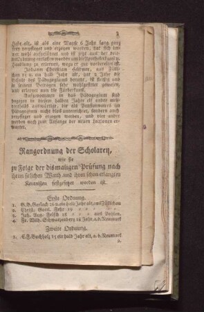Rangordnung der Scholaren (...)