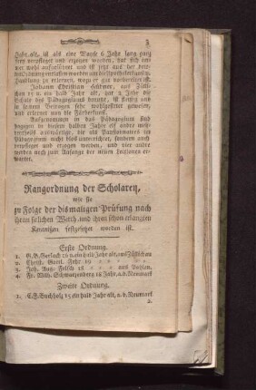Rangordnung der Scholaren (...)