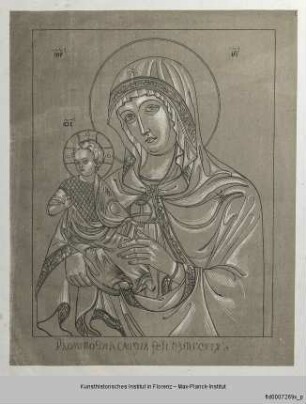 Madonna mit Kind im Segensgestus (nach einem Bild der ehemaligen Sammlung Ramboux, heute im Budapester Szépmüvészeti Múzeum)