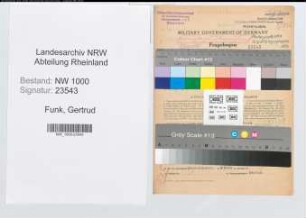 Entnazifizierung Gertrud Funk, geb. 24.07.1920 (Haustochter)