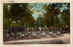 Trojahn's Schützenhaus, Leipzig-S. : Garten mit Kolonnade