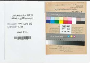 Entnazifizierung Fritz Weil, geb. 10.01.1900 (Bauhilfsarbeiter)