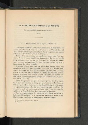 La penetration francaise en Afrique