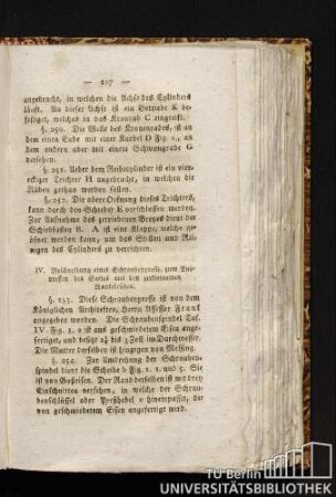 IV. Beschreibung einer Schraubenpresse, zum Auspressen des Saftes aus den zerkleinerten Runkelrüben.
