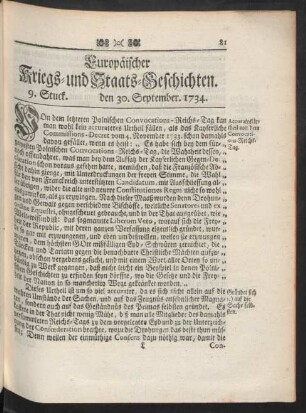 9. Stuck. den 30. September. 1734.