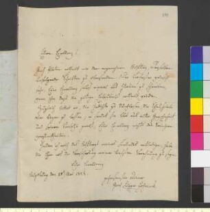 Brief von Fugger-Hoheneck, Graf an Goethe, Johann Wolfgang von