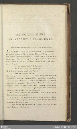 Annotationes in Aeschyli Fragmenta
