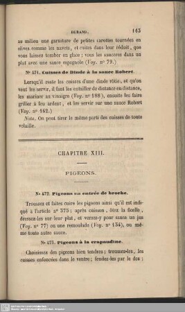 Chapitre XIII. Pigeons