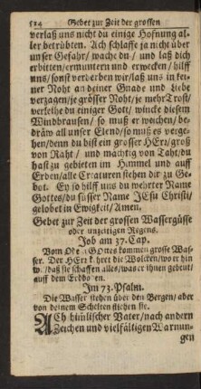 Gebet zur Zeit der grossen Wassergüsse oder unzeitigen Regens.