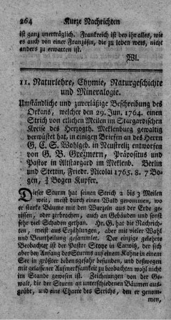 11. Naturlehre, Chymie, Naturgeschichte und Mineralogie.