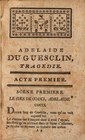 Adélaide du Guesclin : Tragedie En Cinq Actes