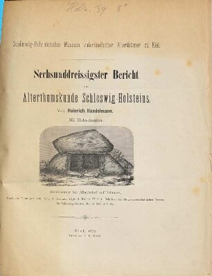 Bericht zur Alterthumskunde Schleswig-Holsteins, 36. 1879