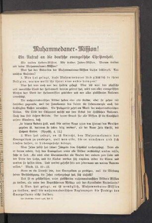 Muhammedaner-Mission!