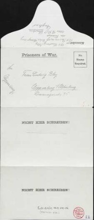 [Ludwig Bley an Frau Ludwig Bley in Cloppenburg]