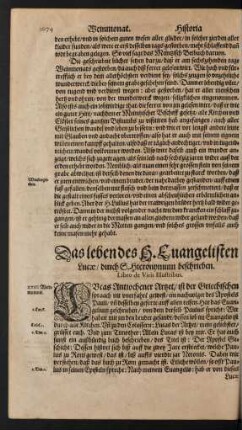 Das leben des H. Evangelisten Lucae ...
