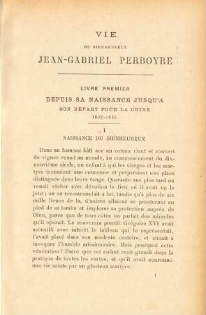Livre premier. Depuis sa naissance jusqu'a