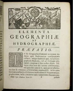 Elementa Geographiae et Hydrographiae. Prefatio.