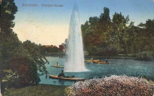 Postkartenalbum. "Karlsruhe - Stadtgartensee". Stadtgartensee