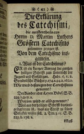 Von dem Catechismo insgemein.