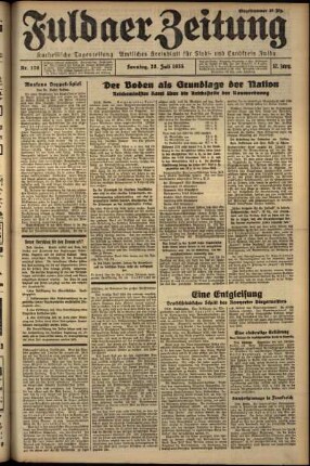 Erste Ausgabe vom Sonntag, den 28. Juli 1935.