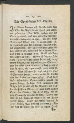 Die Spinnstuben der Krainer
