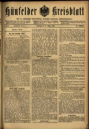 Zweite Ausgabe vom Samstag, den 18. Januar 1919.
