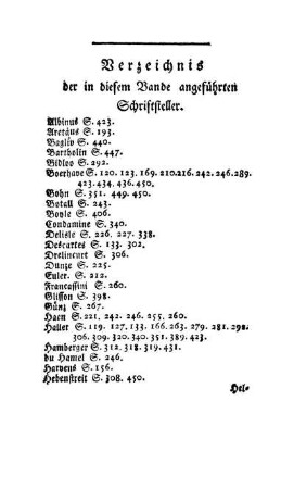 Verzeichnis der in diesem Bande angeführten Schriftsteller