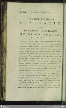 Henrici Stephani Praefatio
