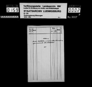 Schuldenwesen der Kirchengemeinde Michelfeld und Neunkirchen, Gde. Michelfeld