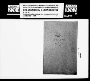 Kollektaneen des Rechtskonsulenten [Karl] von Alberti zum Adel sowie zu Schlössern, Burgen und Ruinen im Oberamtsbezirk