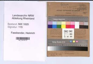 Entnazifizierung Heinrich Fassbender , geb. 29.09.1895 (Gastwirt)