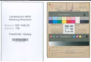 Entnazifizierung Hedwig Fassbinder , geb. 09.07.1892 (Geschäftsinhaberin)