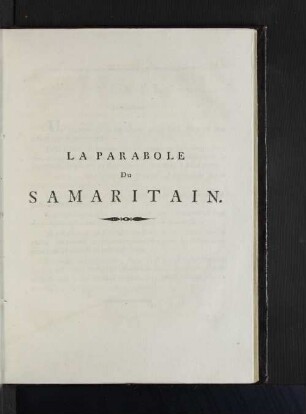 La Parabole Du Samaritain.