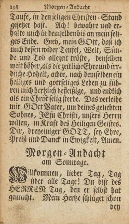 Morgen-Andacht am Sonntage.