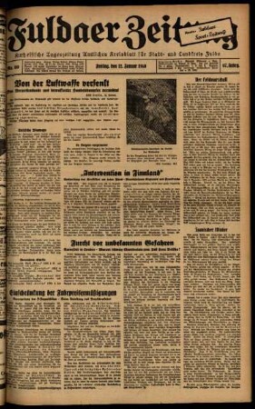 Ausgabe vom Freitag, den 12. Januar 1940.