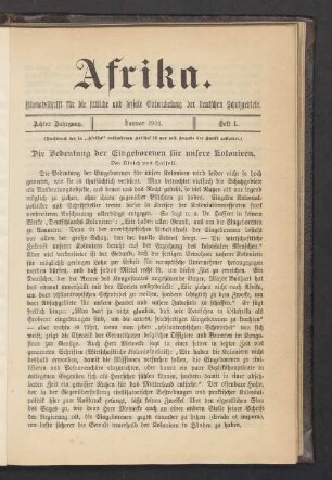 Heft 1. Januar 1901