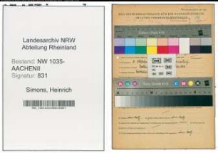 Entnazifizierung Heinrich Simons , geb. 08.10.1902 (Bergbeamter)