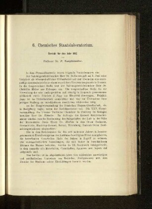 6. Chemisches Staatslaboratorium.