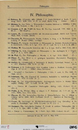 IV. Philosophie (Nr. 380-450)